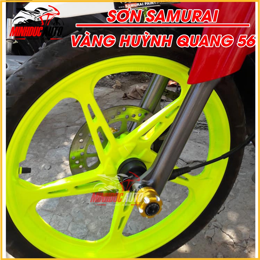 Sơn Samurai màu vàng huỳnh quang 56 - chai sơn xịt cao cấp nhập khẩu từ Malaysia