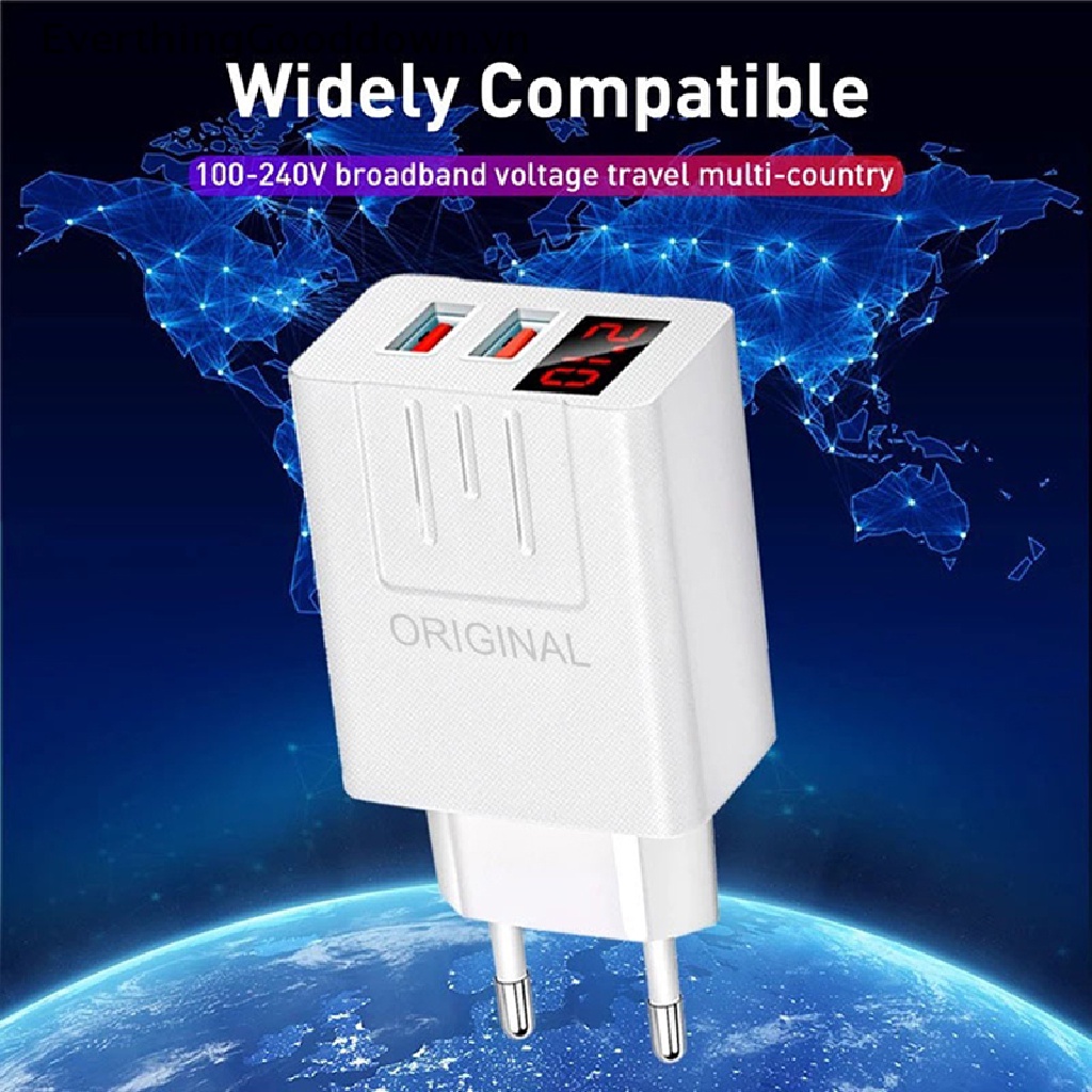 Củ Sạc Nhanh 45W QC 3.0 USB Màn Hình LED Kỹ Thuật Số Cho Điện Thoại