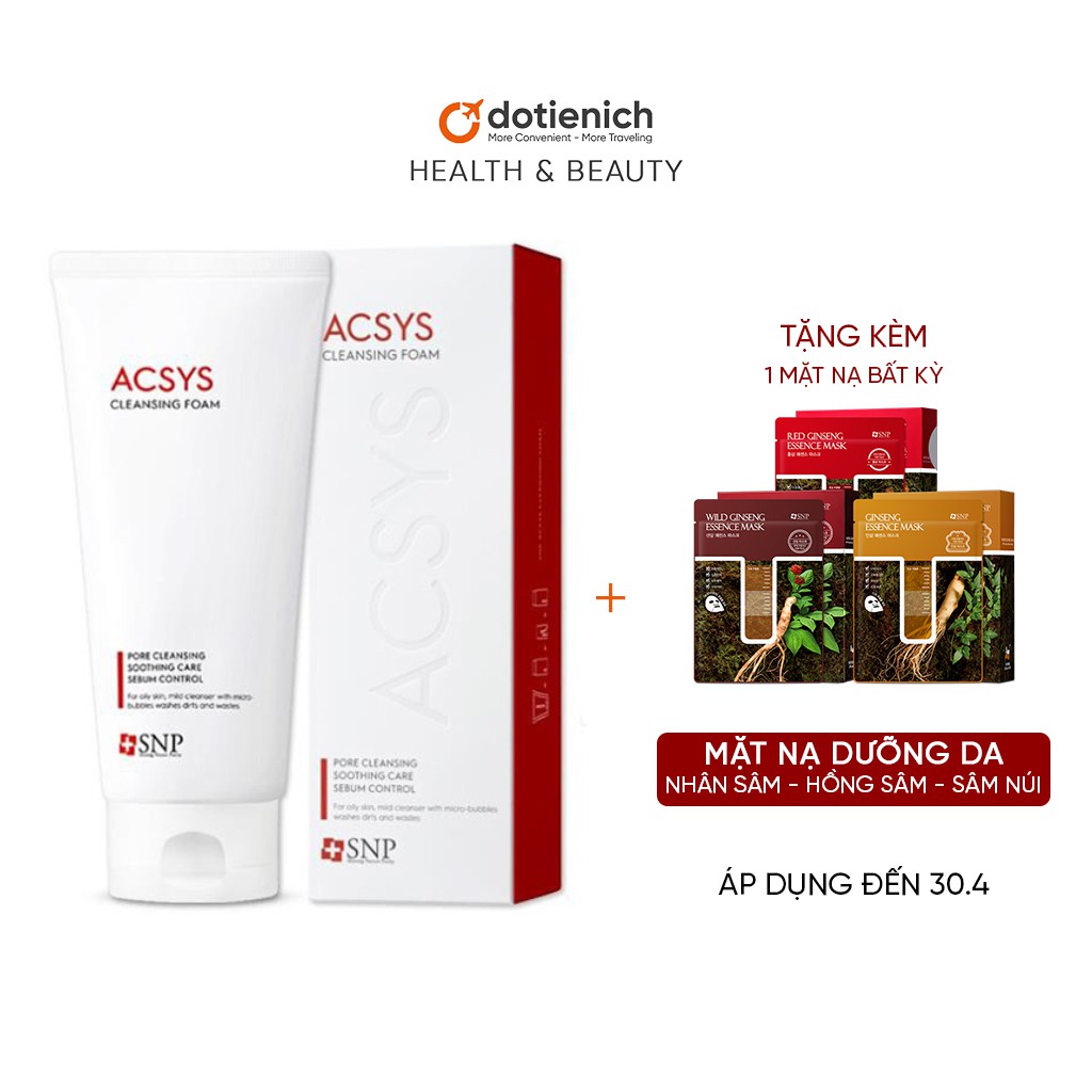 Sửa rửa mặt SNP Acsys dịu nhẹ cho da mụn và da nhạy cảm Cleansing Foam 180ml