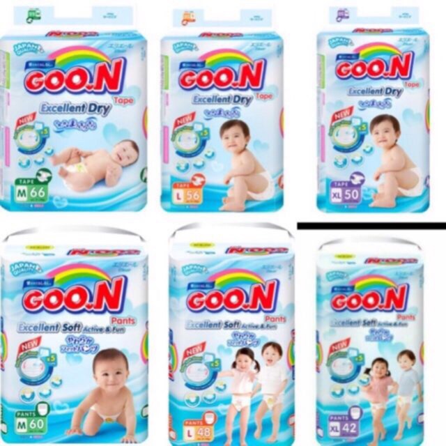 Bỉm quần Goon Premium Thái Lan - tã dán Goon slim M50/L50/XL50/XXL50 (Hàng khuyến mại)