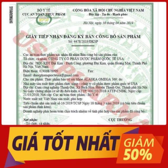 [Viên uống] ALASKA OMEGA 369 tăng cường thị lực giảm nguy cơ mắc bệnh tim mạch