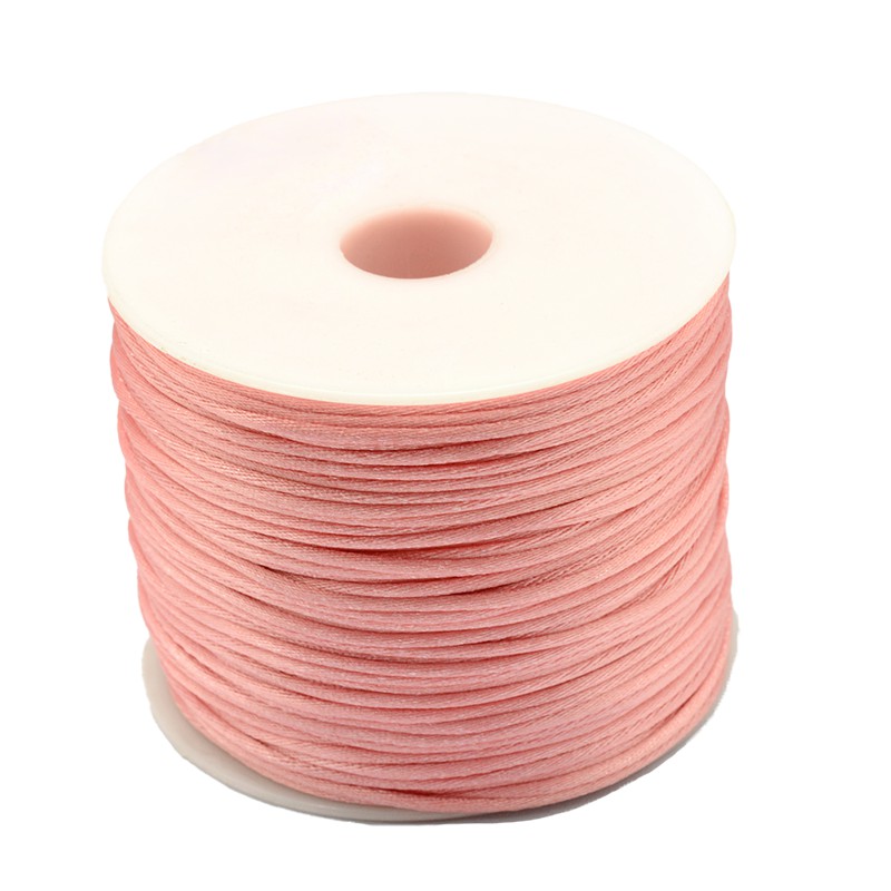 1roll Nylon Thread Rattail Satin Cord Pale Violet Red 1.0mm about 76.55 yards/roll