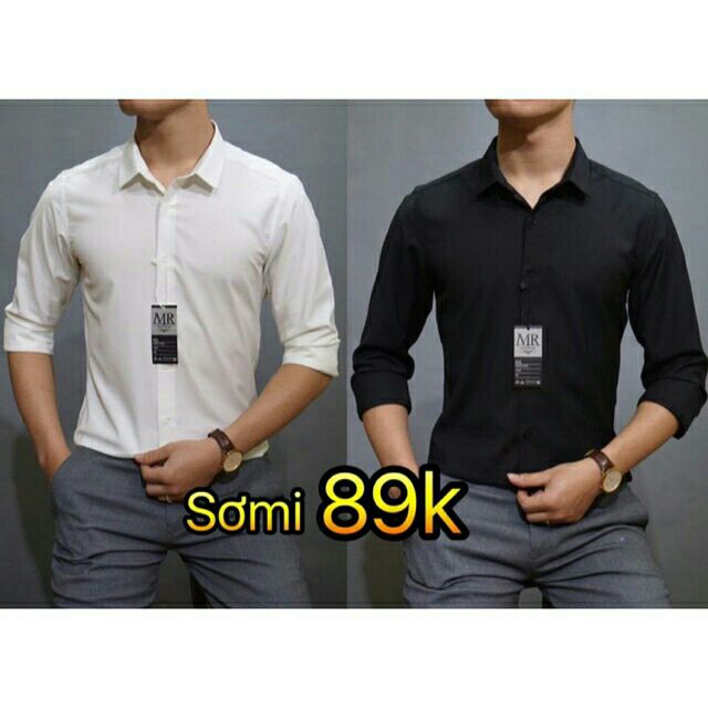 FREESHIP 99K TOÀN QUỐC_Combo siêu tiết kiệm 2 áo sơ mi trắng đen cao cấp