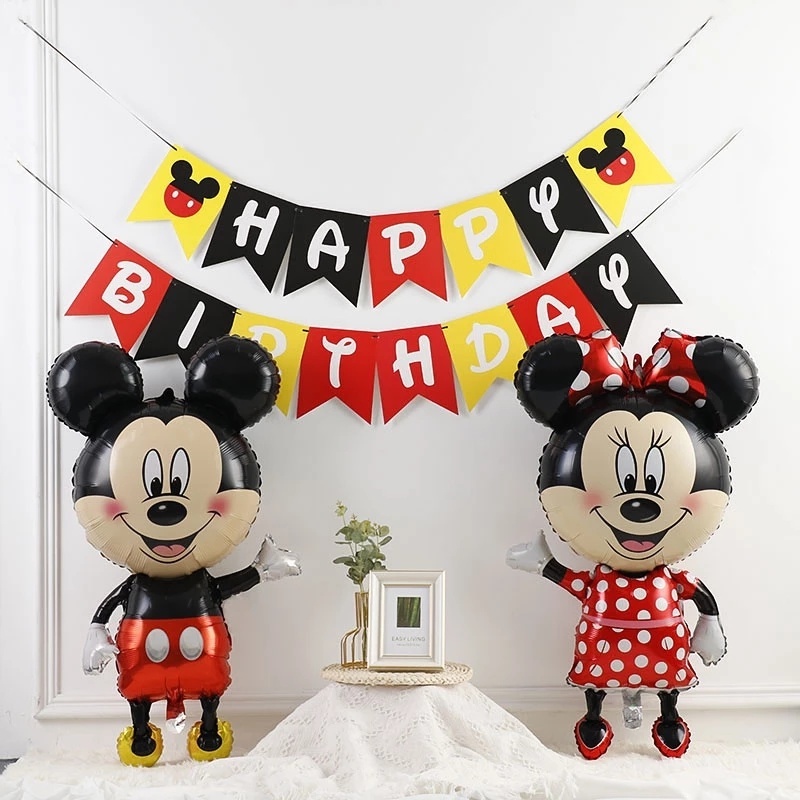 Bong Bóng Lá Nhôm Hình Chuột Mickey / Minnie Kích Thước 112 * 65CM Trang Trí Sinh Nhật / Tiệc Sinh Nhật