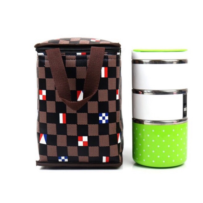Túi giữ nhiệt hộp cơm 3 ngăn kiểu đứng | BigBuy360 - bigbuy360.vn
