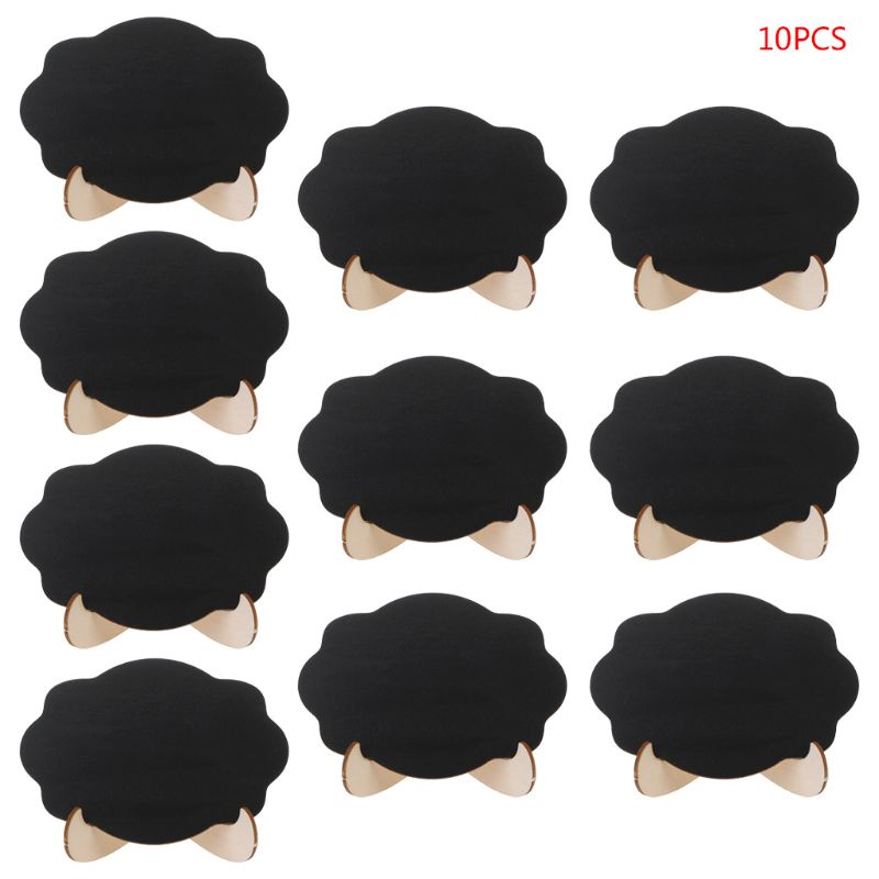 Set 10 bảng đen ghi chú hình đám mây bằng gỗ có giá đỡ để bàn trang trí tiệc cưới