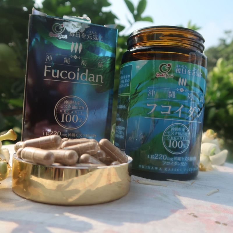 Fucoidan tăng cường sức đề kháng cho cơ thể, bảo vệ sức khỏe Genki Fami hộp 150 viên