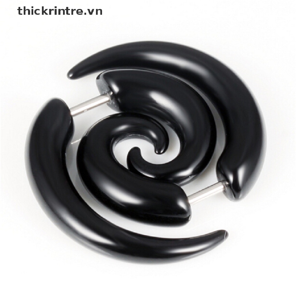 Khuyên Tai Nhựa PVC Màu Đen Chống Dị Ứng Thời Trang Cho Nam Nữ