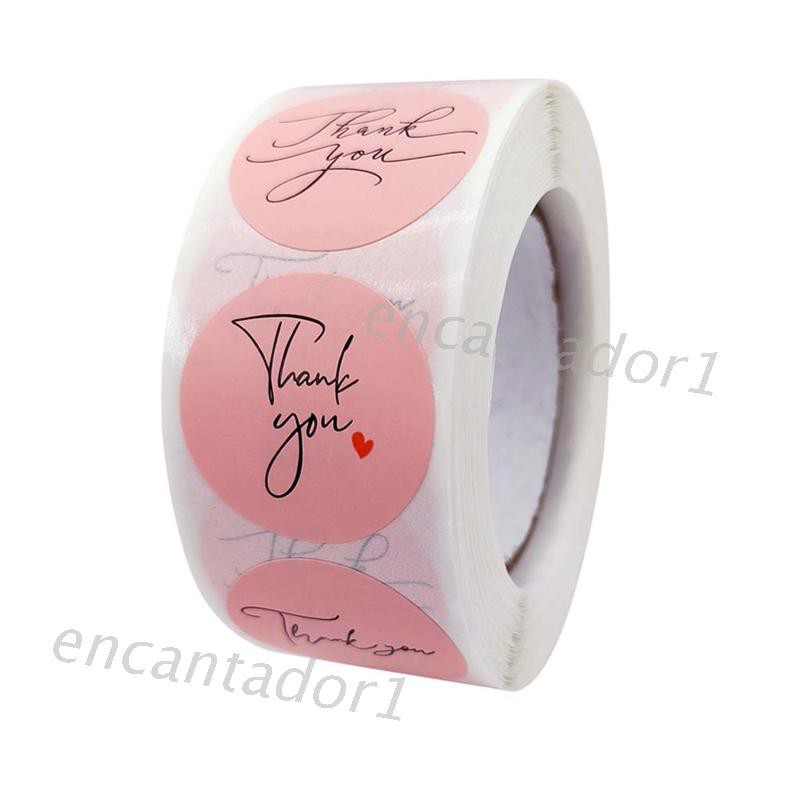 Cuộn 500 nhãn dán họa tiết bông hoa và chữ Thank You trang trí đồ thủ công cho đám cưới