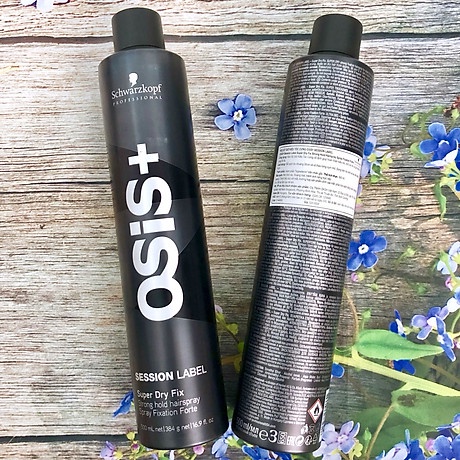 Keo xịt giữ kiểu tóc cứng Schwarzkopf OSIS+ Session Label Super Dry Fix Strong Hold Hairspray 500ml
