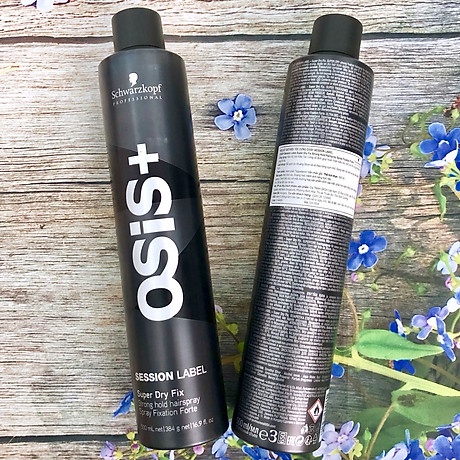 Keo xịt giữ kiểu tóc cứng Schwarzkopf OSIS+ Session Label Super Dry Fix Strong Hold Hairspray 500ml