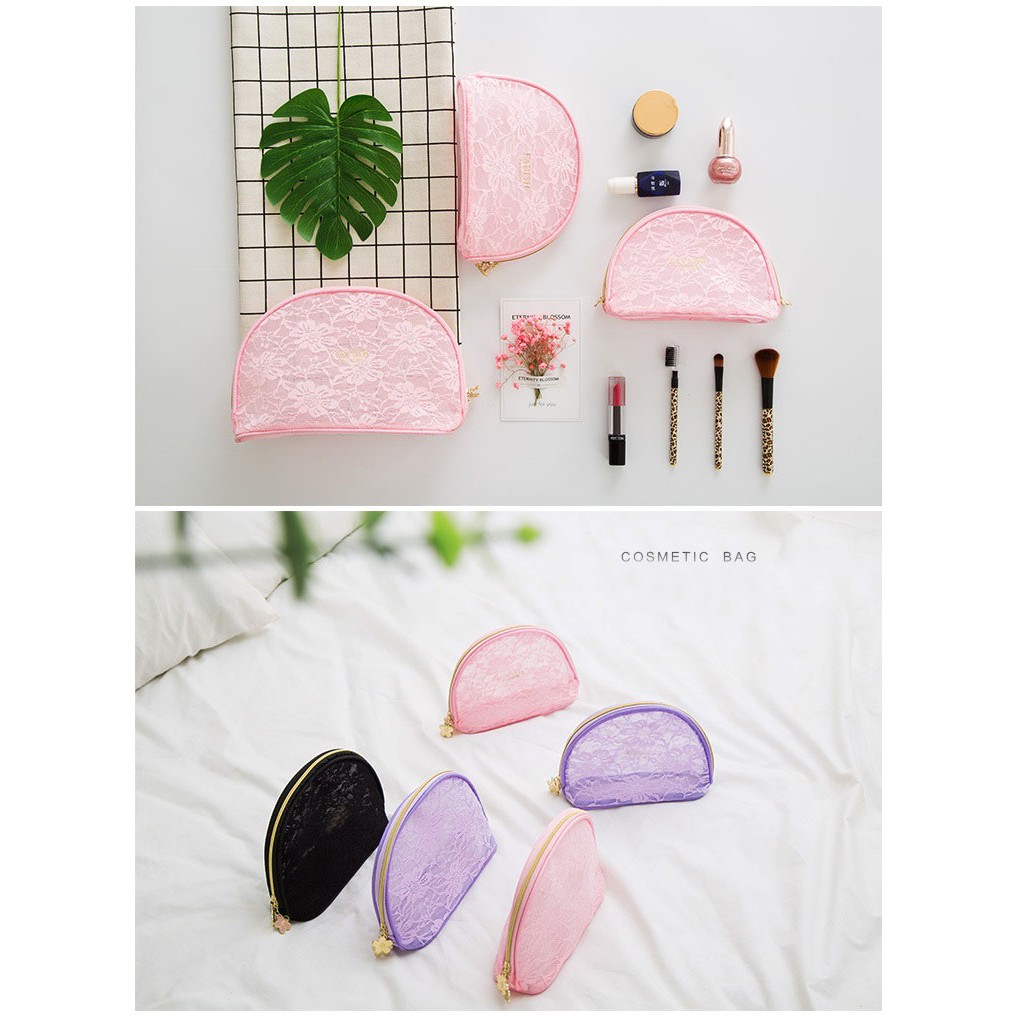 Túi đựng mỹ phẩm họa tiết hoa văn tinh tế sang trong