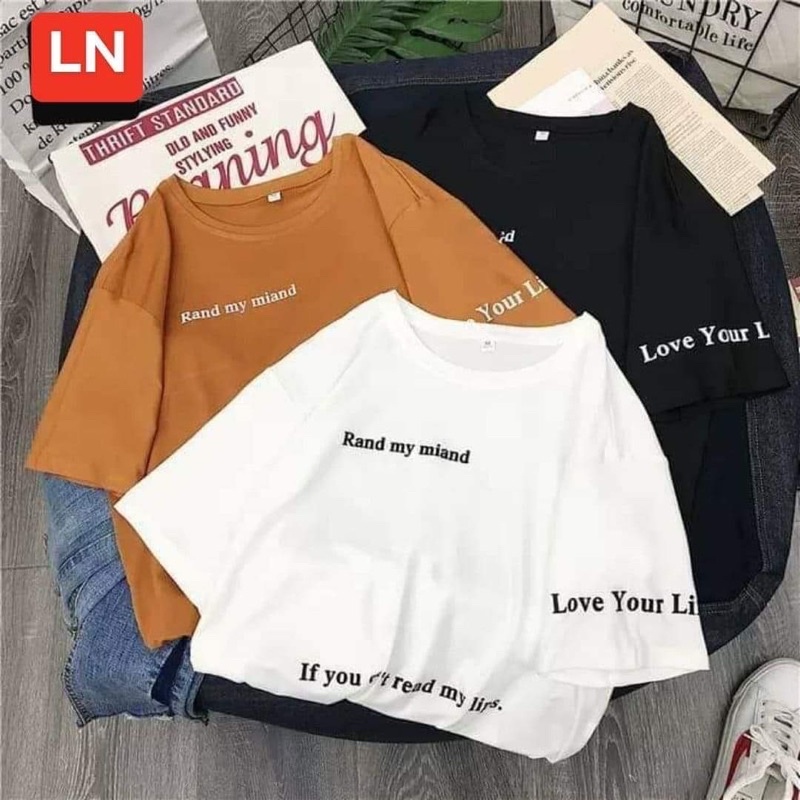 Áo phông chữ love in tay LN11