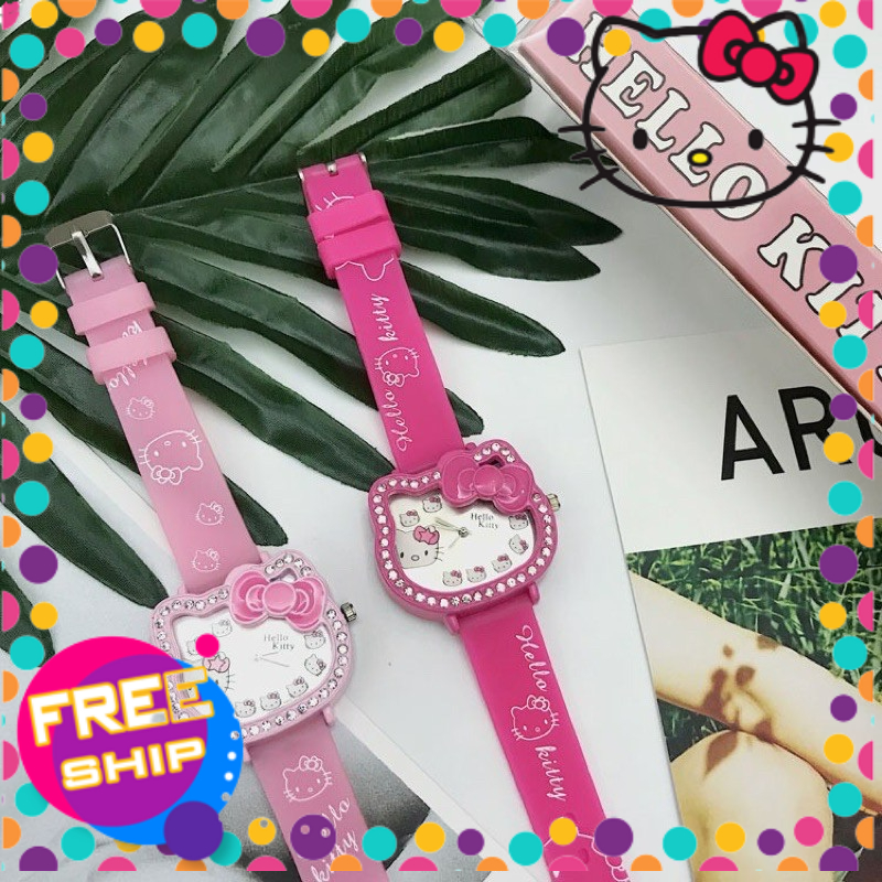 Đồng hồ kim đeo tay trẻ em Hello Kitty