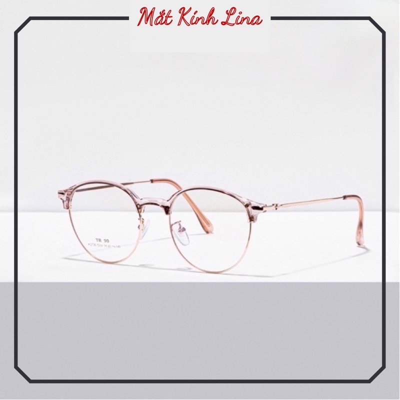 Gọng kính cận nam nữ mắt tròn kim loại thời trang 2736 - Kính mắt Lina lắp tròng cận theo yêu cầu