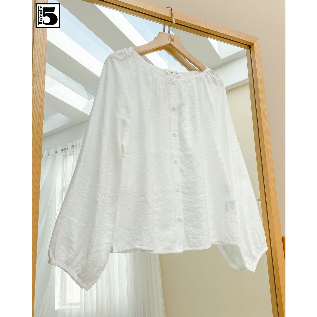 Áo sơ mi vintage, cổ tròn Twentyfive N1019