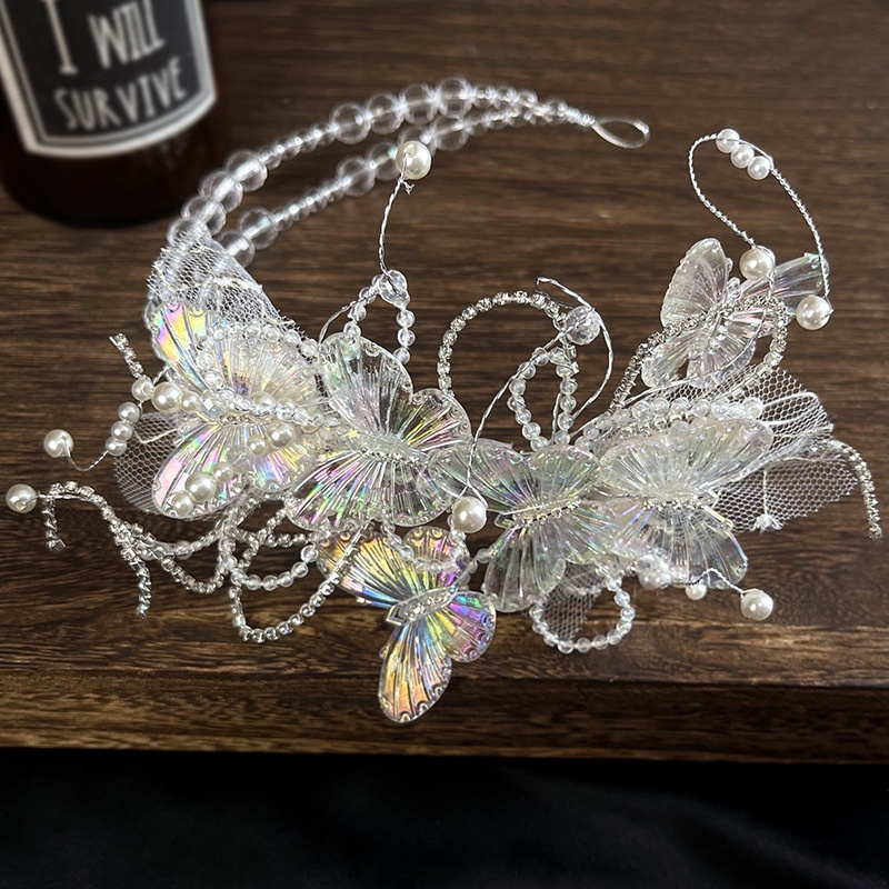 Phụ Kiện Cài Tóc Hình Bướm Pha Lê Phụ Kiện Chụp Ảnh Cô Dâu Mới