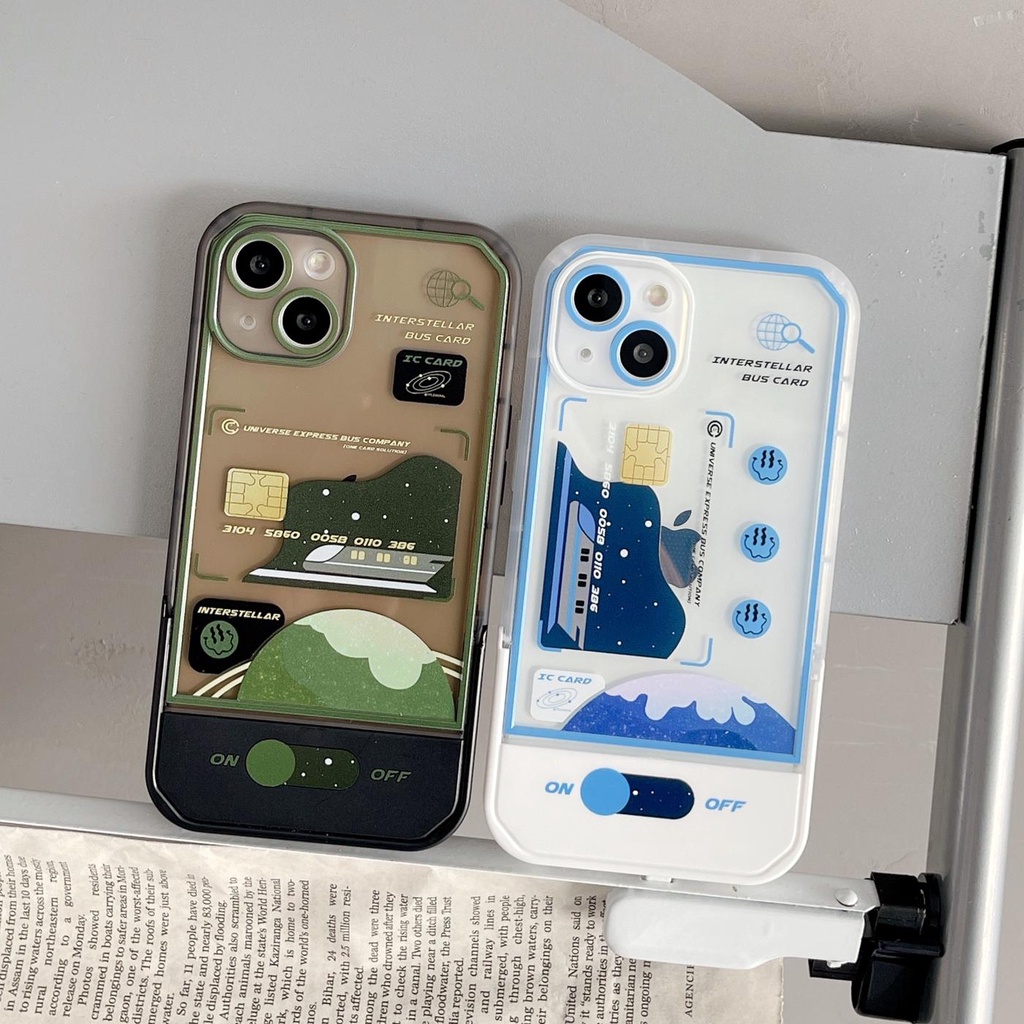 Ốp Điện Thoại Silicone Tpu Mềm Trong Suốt In Hình Hành Tinh Có Giá Đỡ Ẩn Cho iphone 13 12 11 pro xs max xr 7 / 8plus