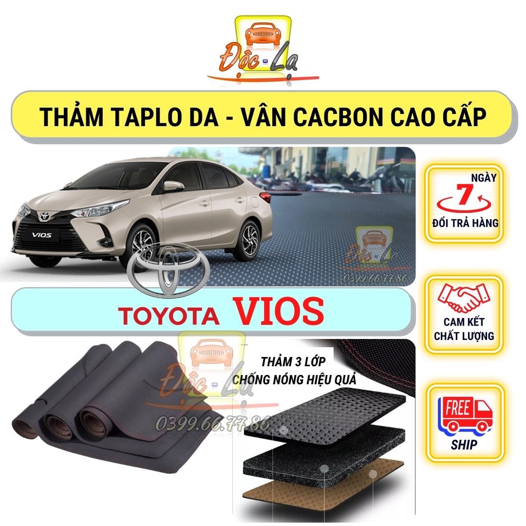 Thảm taplo Toyota Rush vân Cacbon 3 lớp cao cấp, chống nóng, bảo vệ ô tô hiệu quả