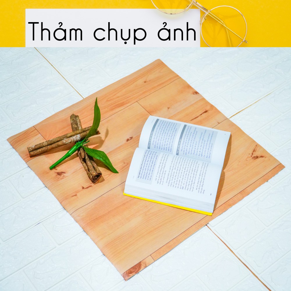 Thảm chụp hình sản phẩm, làm phông nền trang trí, vân gỗ vàng nhạt