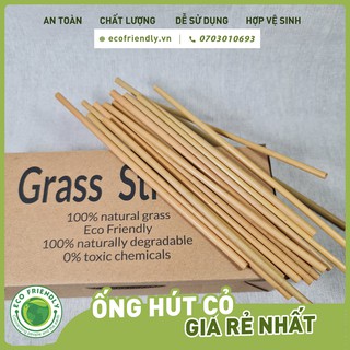 Ống hút cỏ bàng 20 cm| 100 ống/hộp - hàng xk nhật bản. sử dụng được cho tất cả các loại nước. hsd 12 tháng