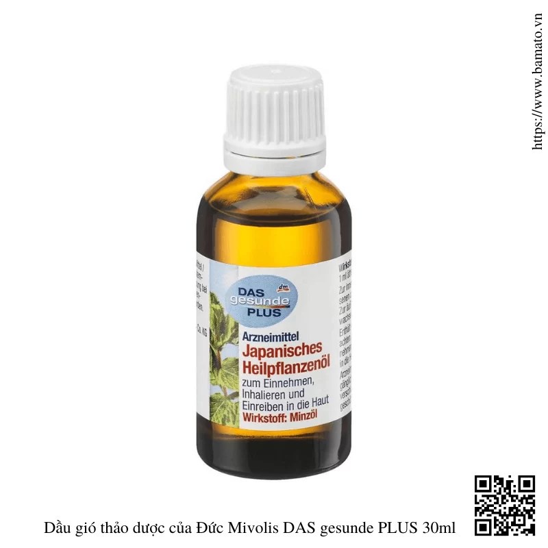 Dầu gió Đức tinh dầu thảo dược Bạc Hà Mivolis Das Gesunde Plus 30ml