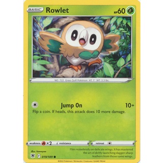Thẻ bài pokemon rowlet - 019/189 - common