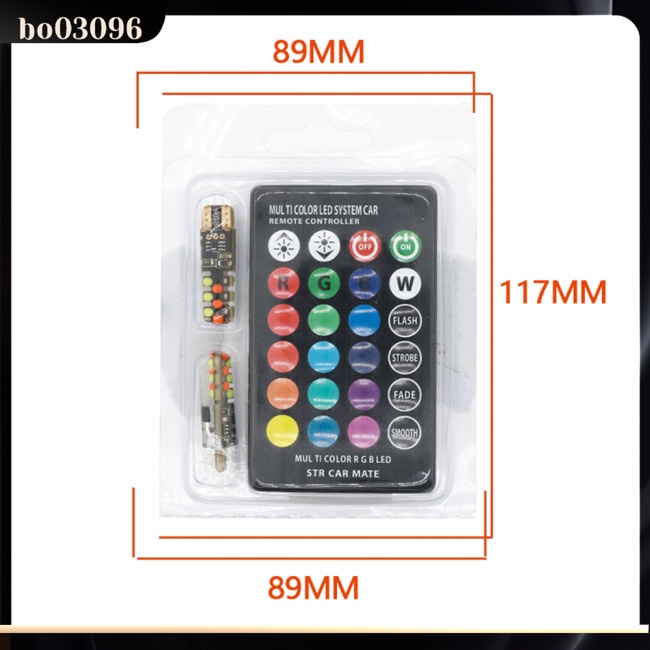 Đèn Led T10 Rgb 12v Rgbw Cob Điều Khiển Từ Xa Cho Xe Hơi