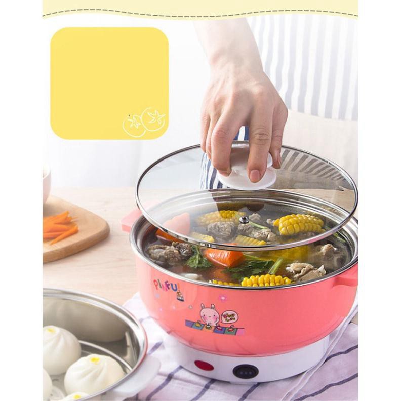 🔐Bảo Hành 1 Năm🔐 Nồi Lẩu Điện Mini Đa Năng Nika 24cm 1000W Inox 304, Tiện Dụng Cho 2-3 Người Dùng, Siêu Tiện Dụng "