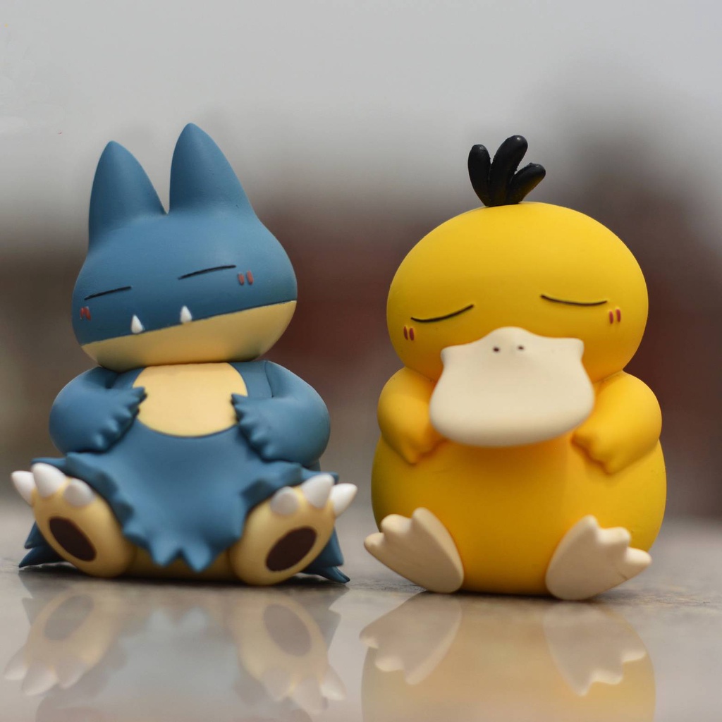 Đồ trang trí Nhân Vật Pokemon Snorlax Psyduck Đang Ngủ Đáng Yêu