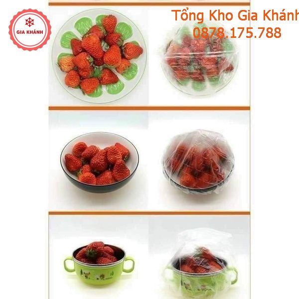 Gói 100C Màng Bọc Thực Phẩm Có Chun Co Giãn Tái Sử Dụng , Màng Bọc Thức Ăn Siêu Tiện Dụng LD2116