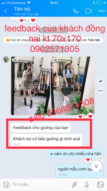 Gương nịnh cho shop thời trang