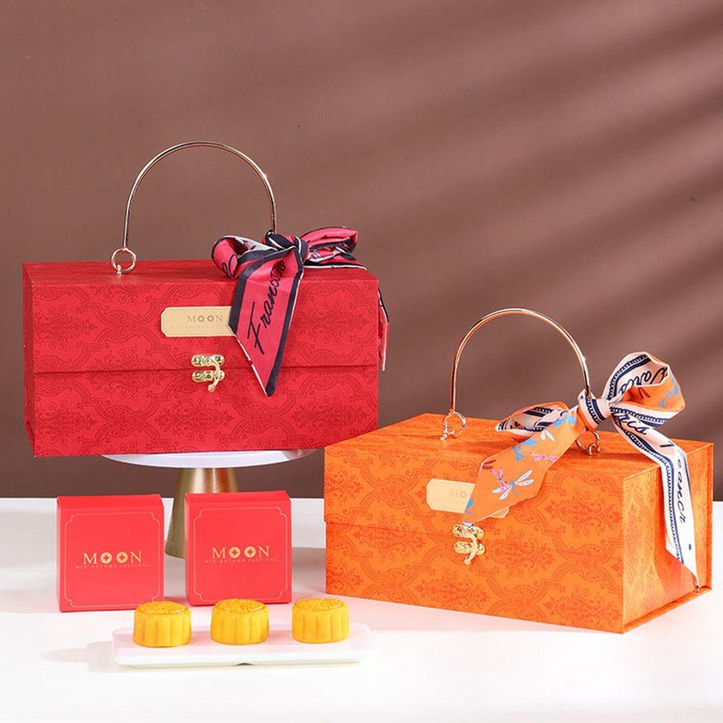 PEWANY Hộp Đựng Bánh Trung Thu 1 Cái Kèm Khăn Choàng Handmade DIY