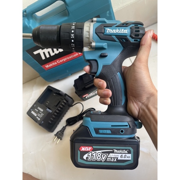 [Công Ty] Máy khoan pin MAKITA 198V 3 chức năng có búa không chổi than. BẮN VÍT BẮN TÔN CỰC KHỎE. CẢ PHỤ KIỆN