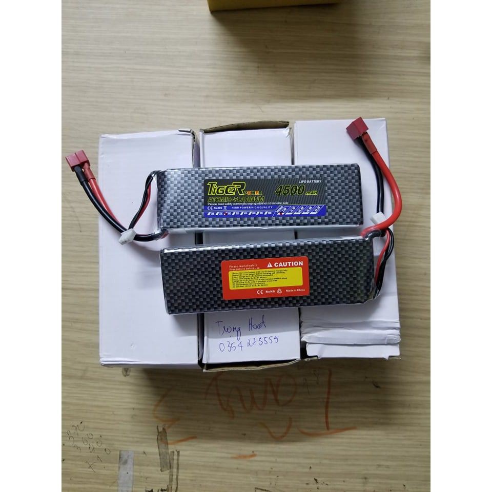 Pin Lipo 2s,3s 4500mAh 35C Tiger Chính Hãng Jack Chữ T may bay