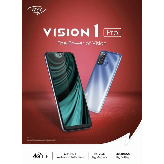 Điện thoại itel Vision1 Pro (L6502) 3GB/32GB , 6.52&quot; HD+ , Camera kép , Mới nguyên seal - Hàng Chính Hãng , Bảo Hành 12