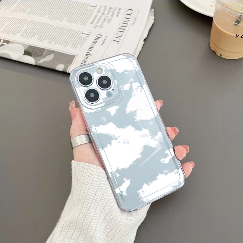 Ốp Điện Thoại TPU Gel Đệm Khí Trong Suốt Viền Vuông In Hình Mặt Trăng Cho iPhone 13 Pro Max 14 12 iPhone 11 XR 8 7 SE 2022