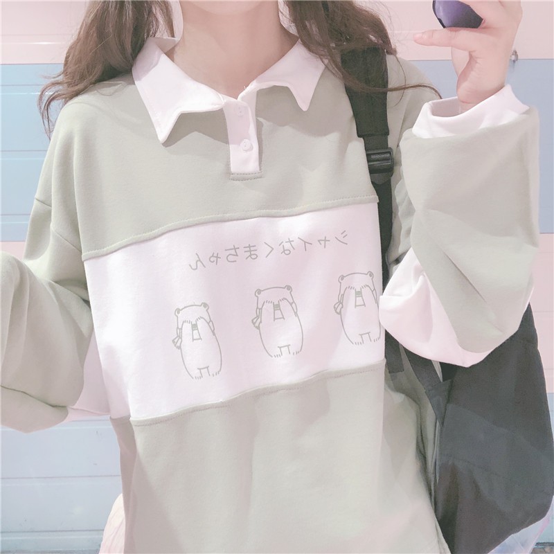 FREESHIP Áo sweater polo chữ hàn unisex | BigBuy360 - bigbuy360.vn