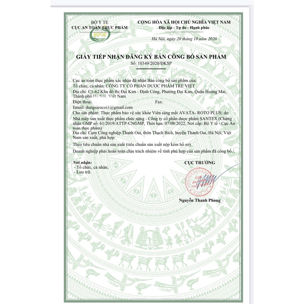 Viên uống sáng mắt AVATA ROTO Plus thành phần cao việt quất, lutein, vitamin giảm nhức mỏi mắt, khô mắt - 30 viên