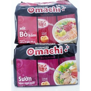 Lốc 5 gói mì omachi 80g _vị sườn/ vị xốt bò hầm