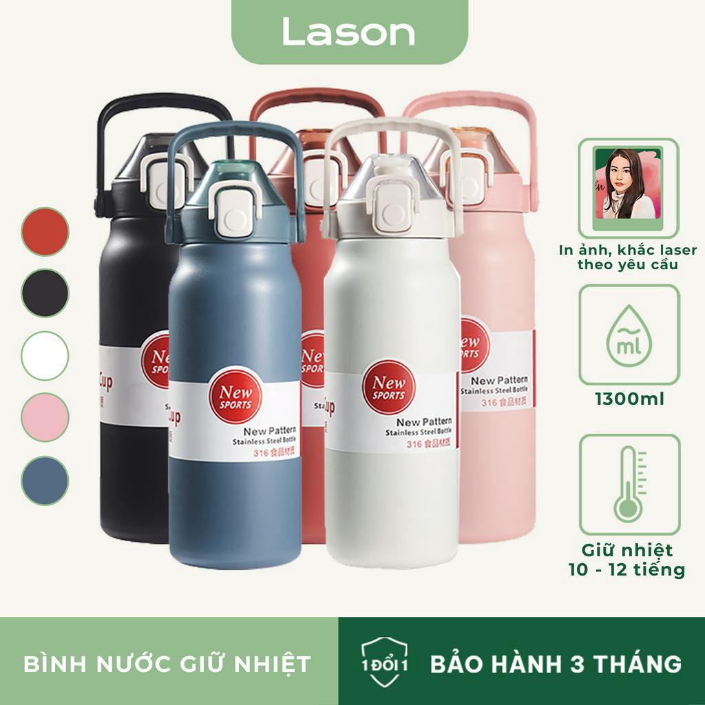 Bình nước giữ nhiệt Lason Pastel 1300ml, inox 316 giữ nhiệt 10-12 tiếng BN001