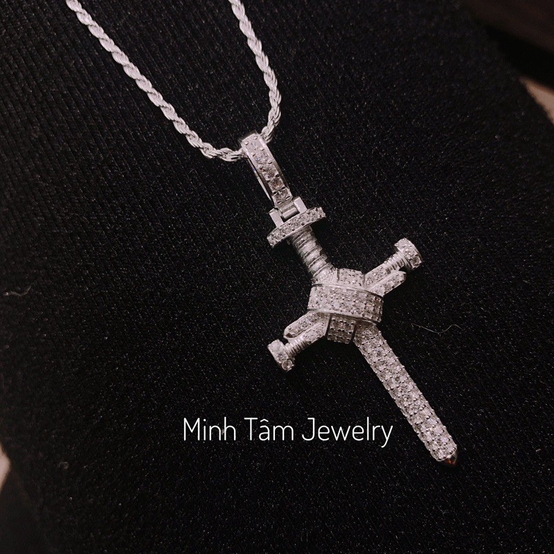 Bộ dây chuyền bạc nam mặt Thập giá đóng đinh,Mặt dây chuyền bạc nam mặt Thánh giá-Minh Tâm Jewelry