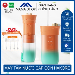 Máy tăm nước gấp gọn cầm tay hakore tặng kèm 4 đầu tăm; máy tăm nước cầm tay