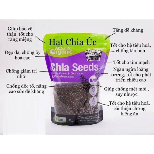 Hạt chia Úc Absolute Organic 50g (Tách từ gói nguyên 1kg)