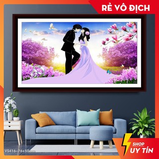Tranh đính đá, Tranh đính đá Tình Yêu Vĩnh Cửu VS416 - Kích Thước 75x53cm (TẶNG KEO PHỦ NANO 30ML)