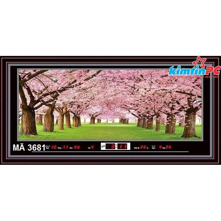 Lịch vạn niên – Tranh đèn – Đồng hồ - Khổ 55x100cm - mã 3681