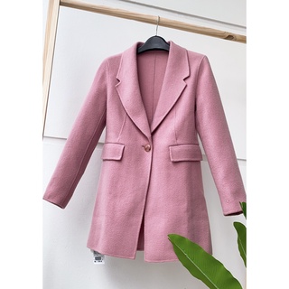 Áo khoác dạ lông cừu cashmere dáng ngắn