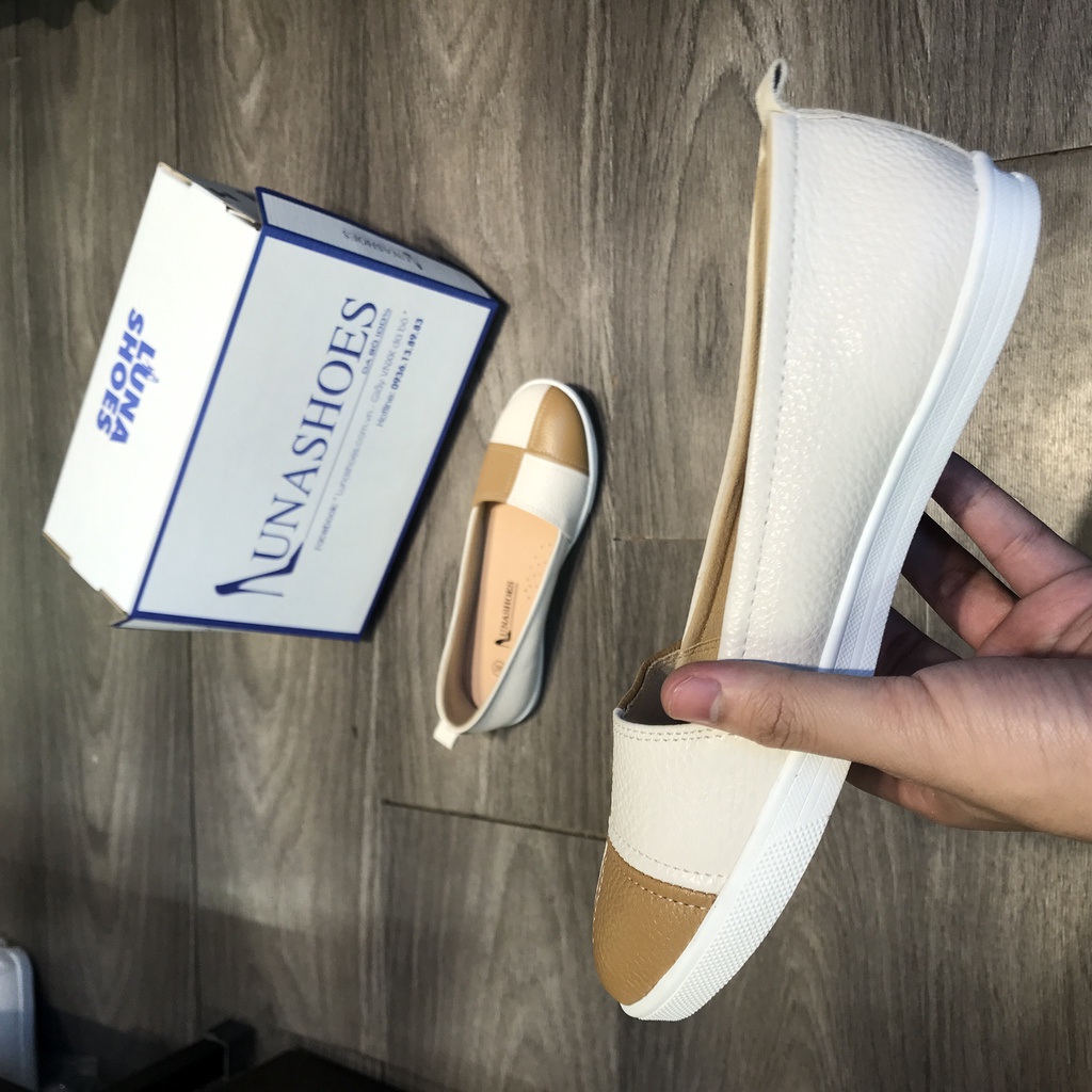 Giày Slip On nữ, giày lười nữ lunashoes 70303 da bò 100% bảo hành 24 tháng 1 đổi 1 giày chất lượng cao