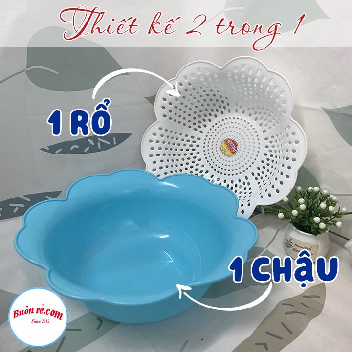 Rổ nhựa hoa mai Việt Nhật an toàn bền đẹp (MS: 33951) Buôn rẻ 01301