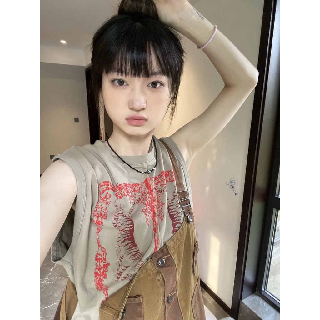 Áo Crop Top Không Tay Y2k Aesthetics Dễ Thương Thời Trang Mùa Hè Cho Nữ